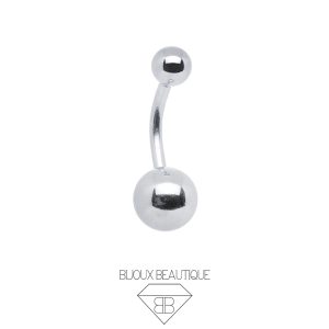 Navel Belly Button Plain Curved Barbell – Silver