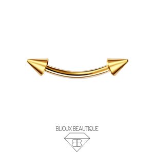 Eyebrow / Ear Spiked Curved Barbell – Gold