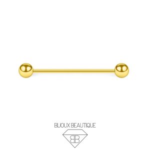 Plain Industrial Barbell – Gold