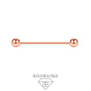 Plain Industrial Barbell – Rose Gold
