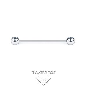 Plain Industrial Barbell – Silver