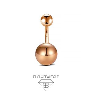 Navel Belly Button Plain Curved Barbell – Rose Gold