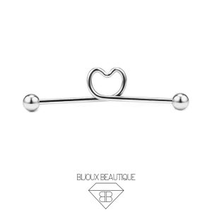 Industrial Twisted Heart Barbell – Silver