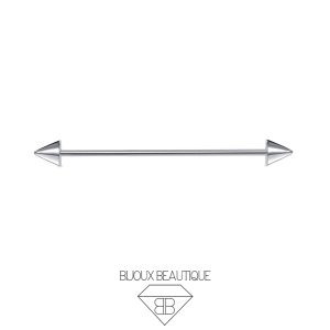 Spike Industrial Barbell – Silver