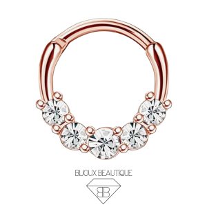 Clicker Cluster Gems Hoop – Rose Gold