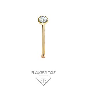 Nose Bone Gem Stud – Gold