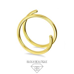 Nose Spiral Double Hoop – Gold