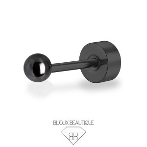 Ear Sphere Flatback Stud – Black