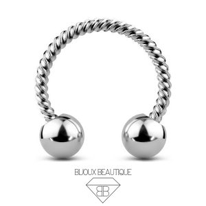 Twisted Rope Horseshoe Hoop – Silver