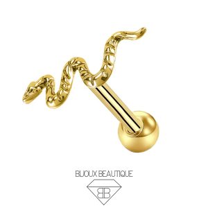 Ear Serpent Snake Ball Stud – Gold