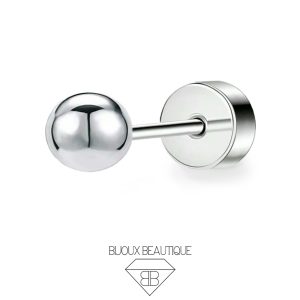 Ear Sphere Flatback Stud – Silver
