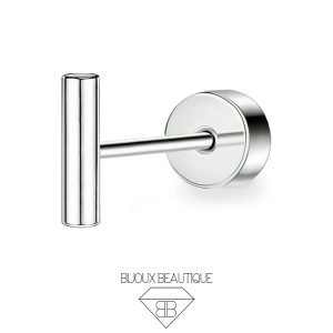 Ear T-Bar Flatback Stud – Silver