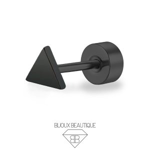 Ear Triangle Flatback Stud – Black