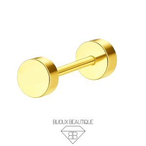 Ear Circle Disc Flatback Stud – Gold