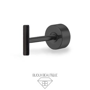 Ear T-Bar Flatback Stud – Black