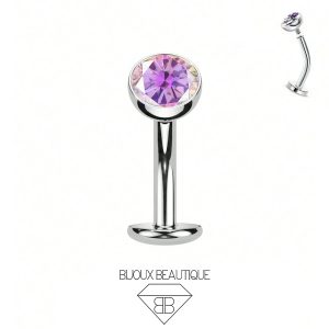 Navel Gem Floating Belly Button Bar – Aurora, Silver