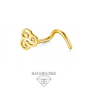 Nose Triskele Corkscrew Stud – Gold