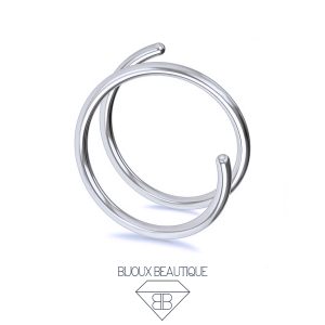 Nose Spiral Double Hoop – Silver