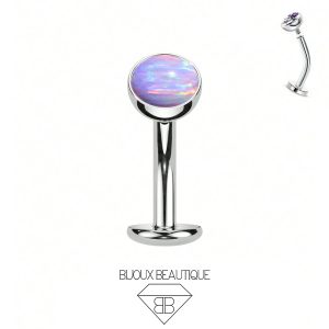 Navel Opal Floating Belly Button Bar – Lilac, Silver