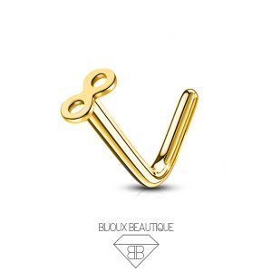 Nose Infinity L-Shape Stud – Gold