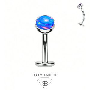 Navel Opal Floating Belly Button Bar – Turquoise, Silver
