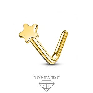 Nose Star L-Shape Stud – Gold