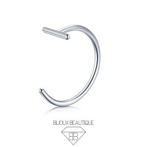 Nose Bar Open Hoop – Silver