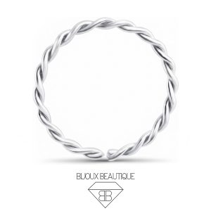 Twisted Rope Seam Hoop – Silver